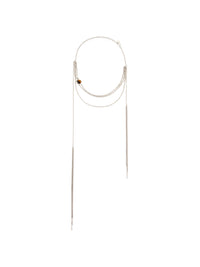 Stone chain Necklace - Silver