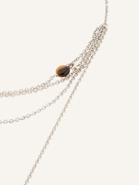 Stone chain Necklace - Silver