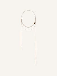 Stone chain Necklace - Silver