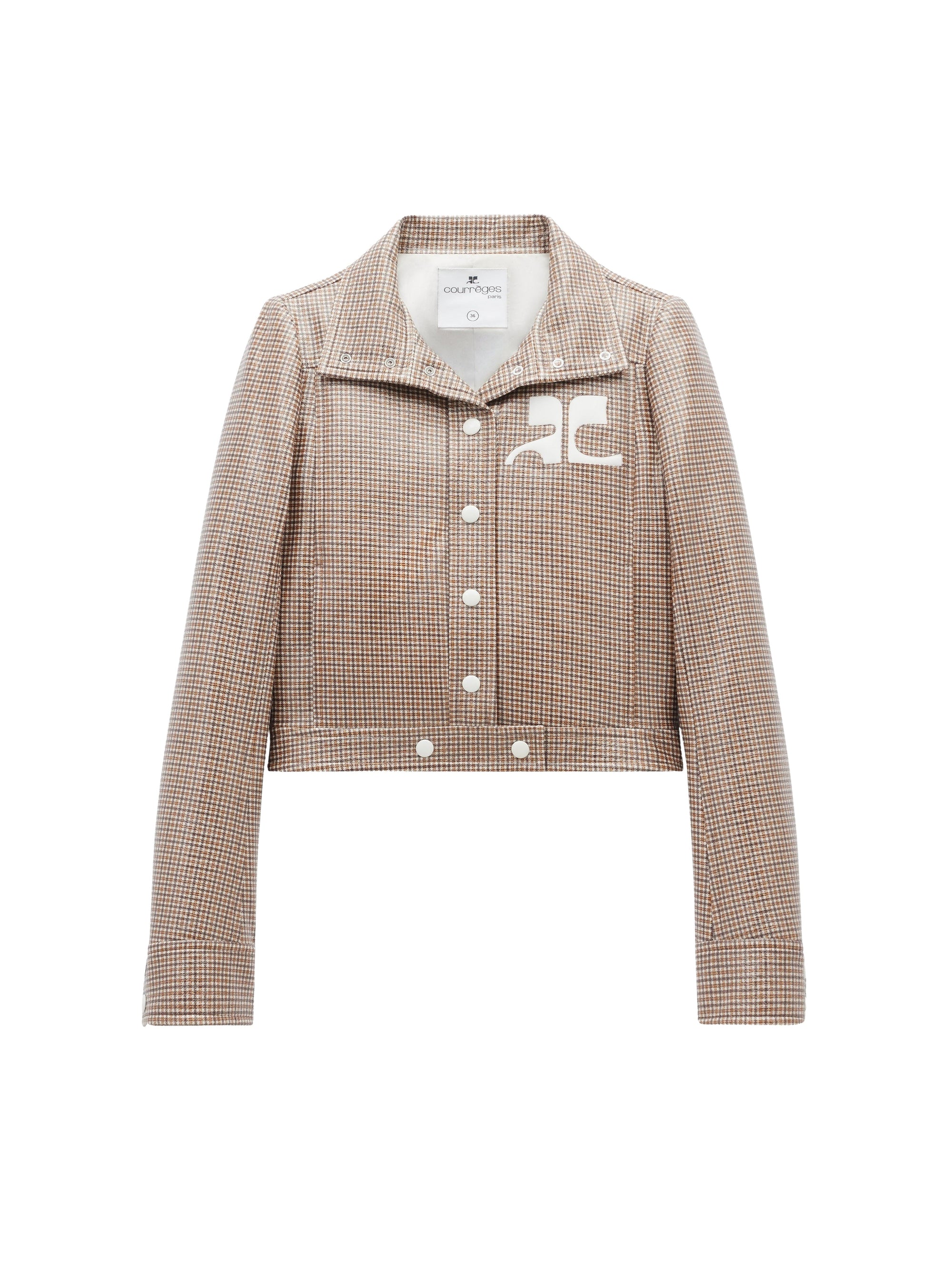Checked vinyl Jacket - Brown & White