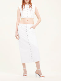 Multiflex vinyl cropped Vest - Heritage White