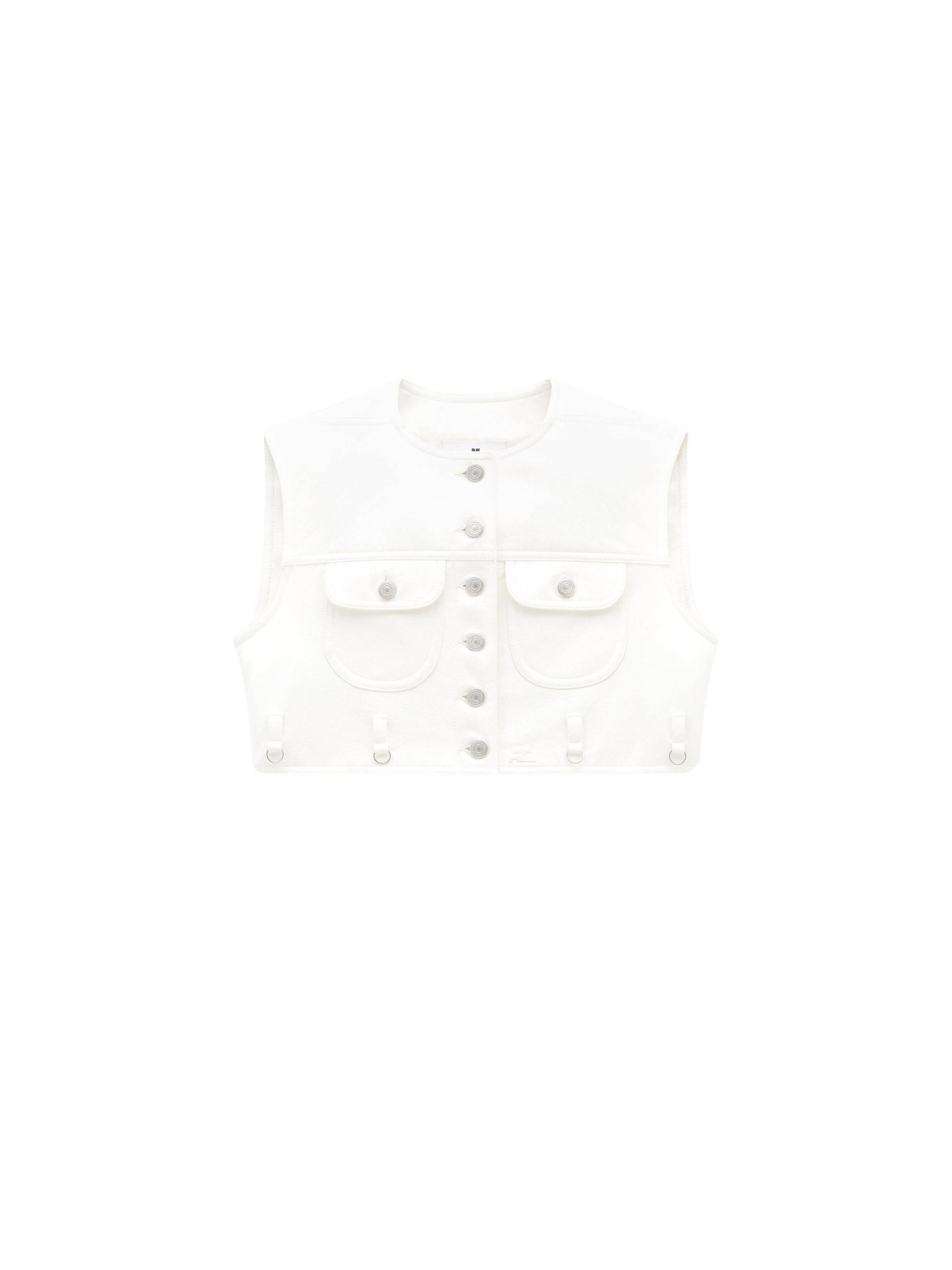 Multiflex vinyl cropped Vest - Heritage White