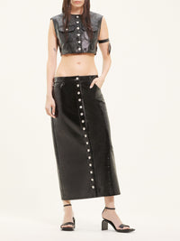 Multiflex vinyl cropped Vest - Black