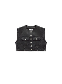 Multiflex vinyl cropped Vest - Black