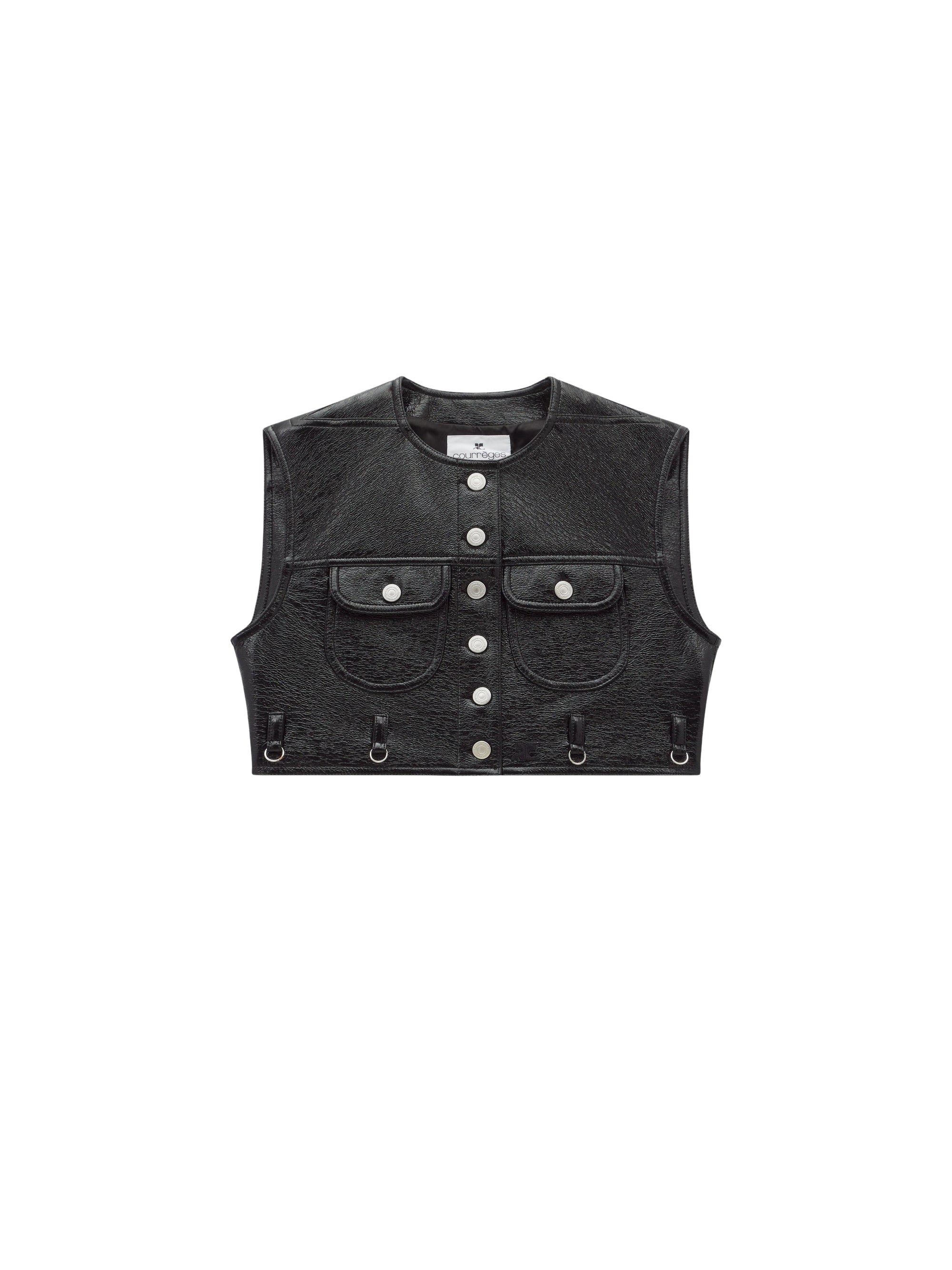 Multiflex vinyl cropped Vest - Black