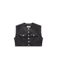 Multiflex vinyl cropped Vest - Black
