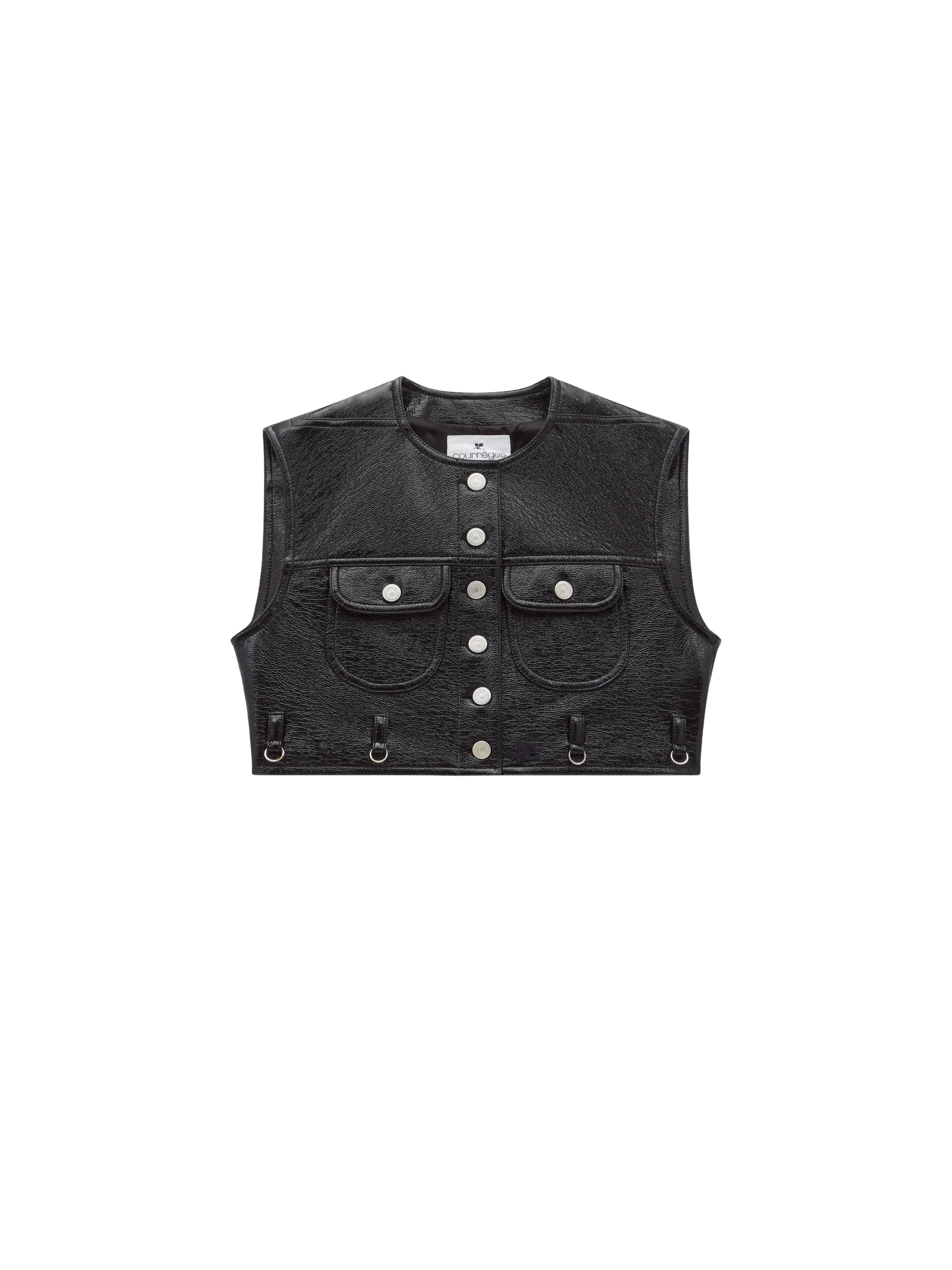 Multiflex vinyl cropped Vest - Black