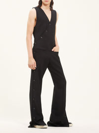 Multi snaps wool Jumpsuit - Black