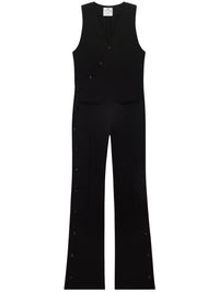 Multi snaps wool Jumpsuit - Black