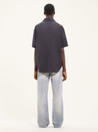 Pinstripes poplin Shirt - Black