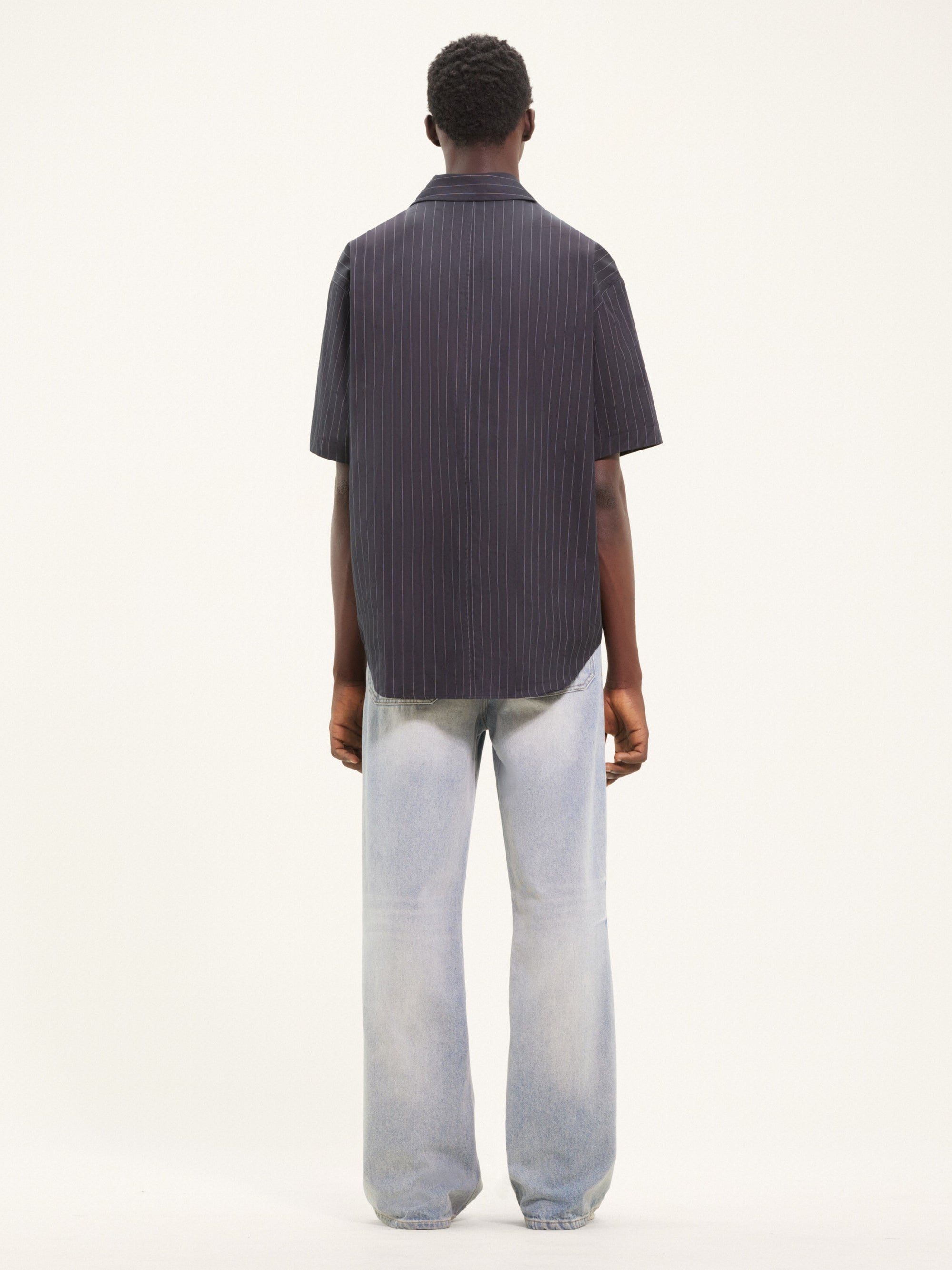 Pinstripes poplin Shirt - Black