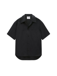 Pinstripes poplin Shirt - Black