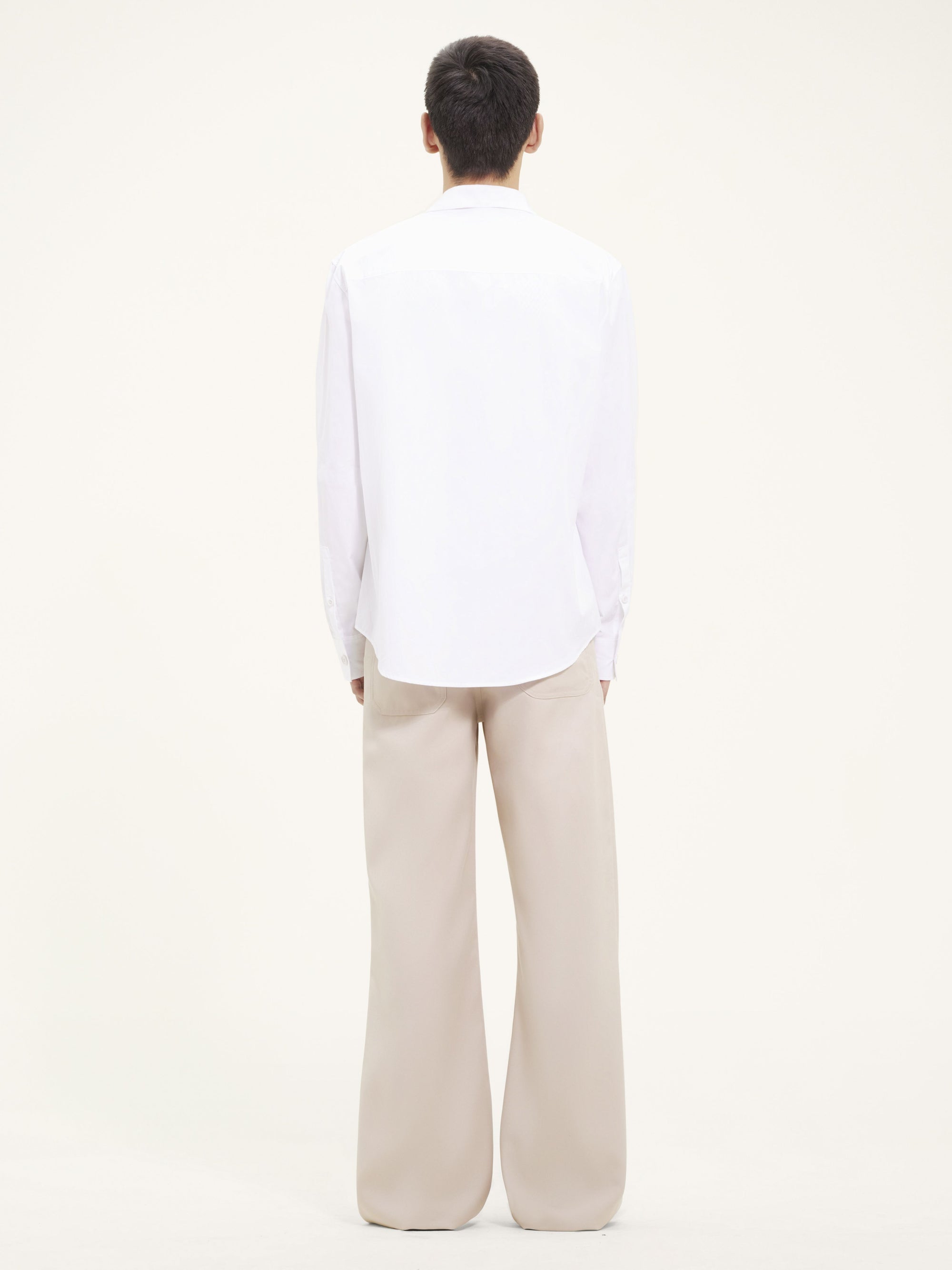 Zipped poplin Shirt - White