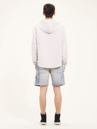Hooded light twill Shirt - Lime Stone