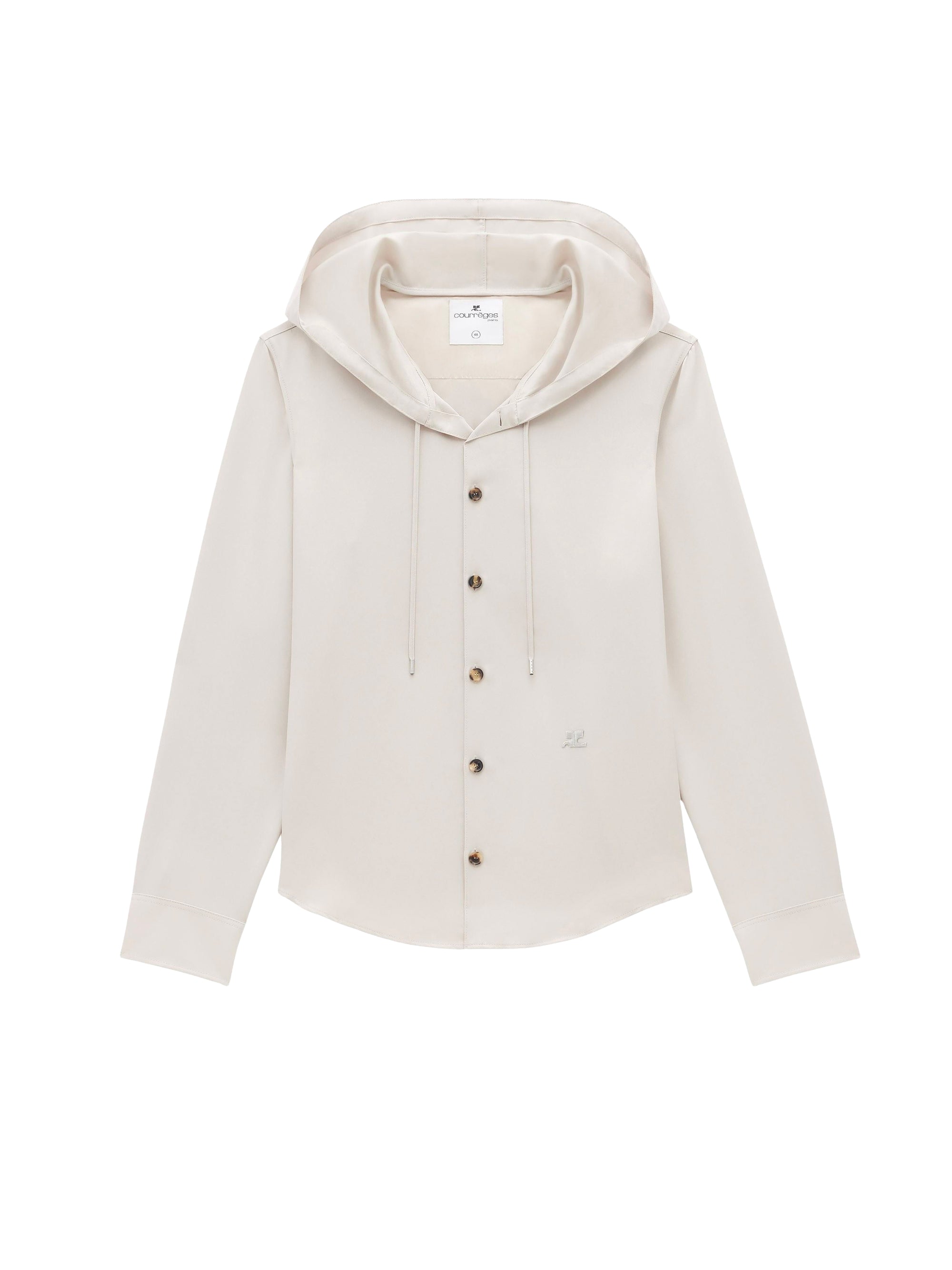 Hooded light twill Shirt - Lime Stone