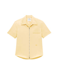 Zipped light twill ss Shirt - Pollen