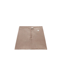 Reedition checked vinyl mini Skirt - Brown & White