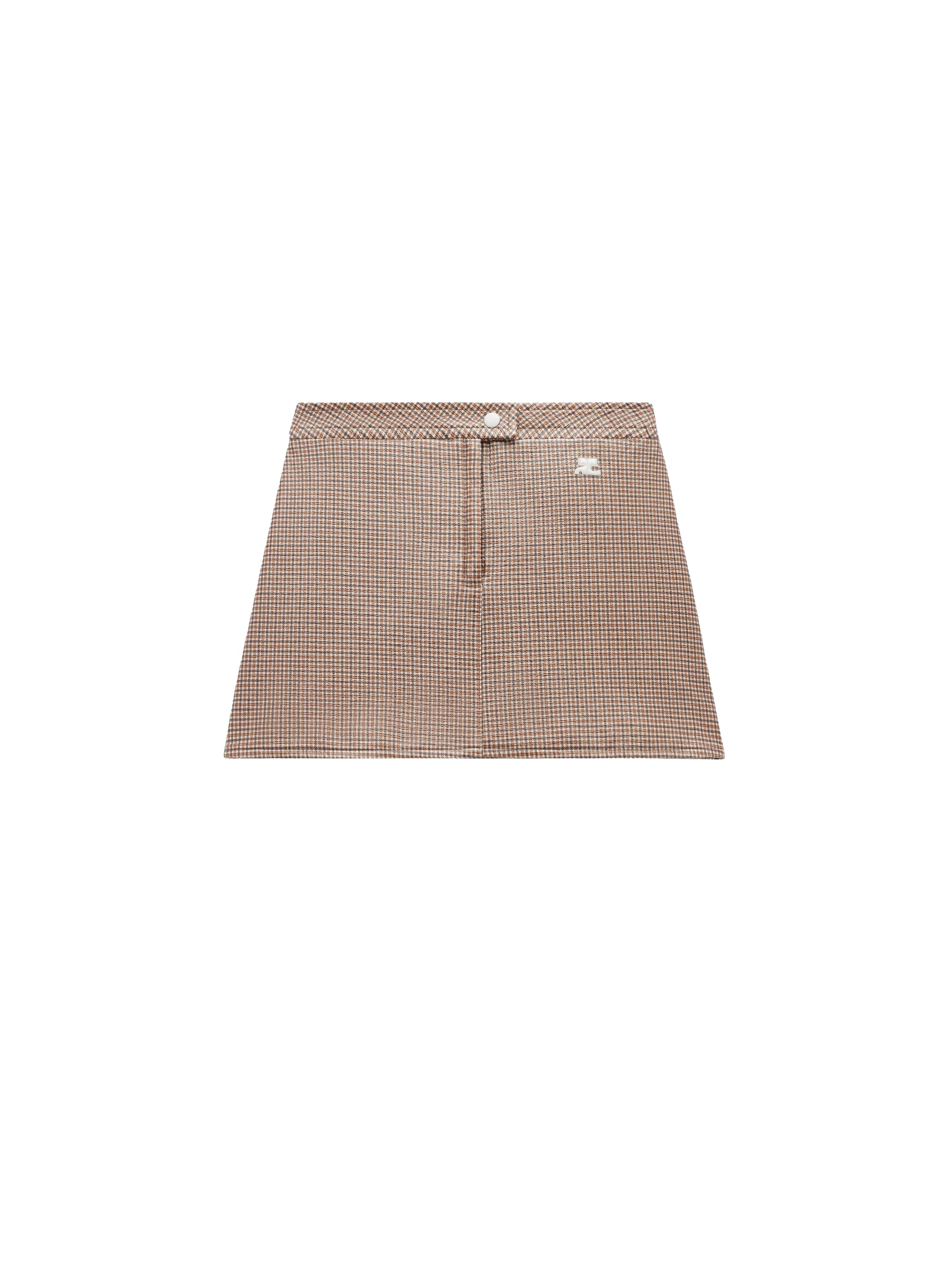 Reedition checked vinyl mini Skirt - Brown & White