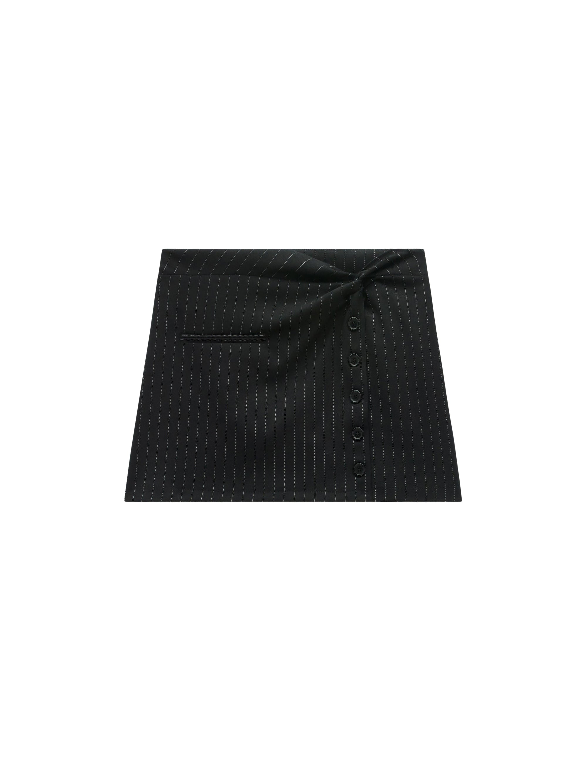 Twist snaps pinstripes mini Skirt - Black