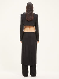 Heritage pinstripes long Skirt - Black
