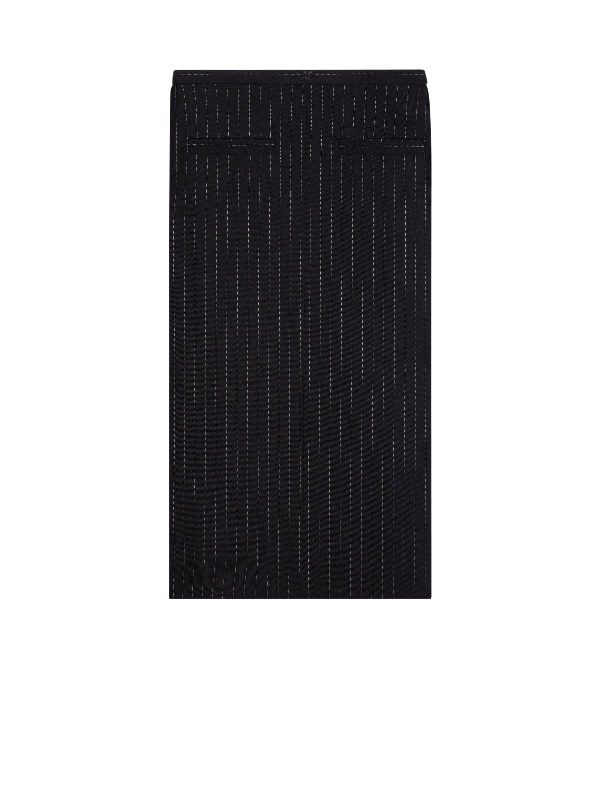 Heritage pinstripes long Skirt - Black