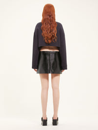 Buckle zipped vinyl mini Skirt - Black