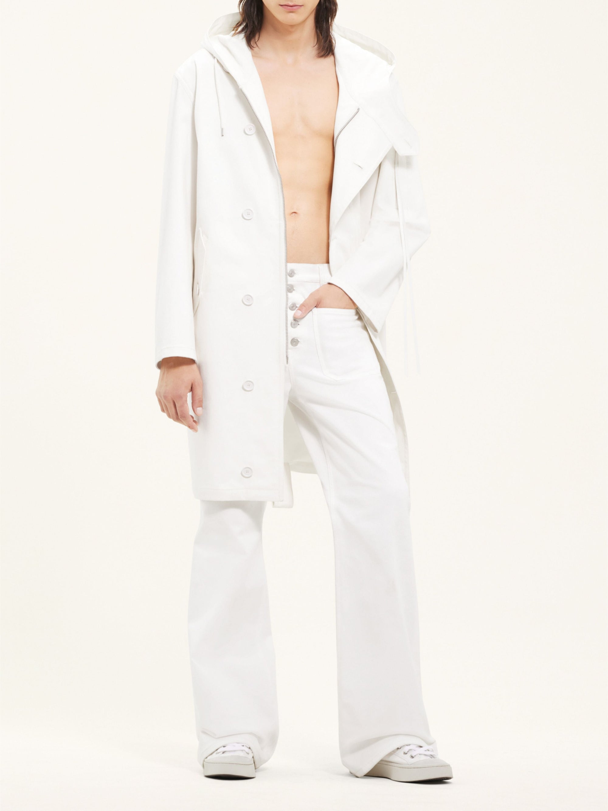 Military cotton parka - White