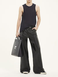 Sailor vinyl baggy Pant - Black