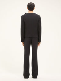 Heritage pinstripes bootcut wool Pant - Black & White