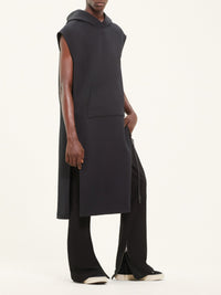 Cocoon hooded twill Tunic - Black