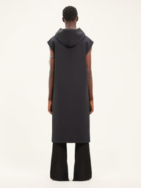 Cocoon hooded twill Tunic - Black