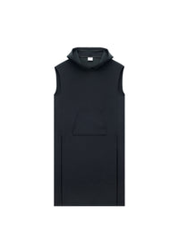 Cocoon hooded twill Tunic - Black