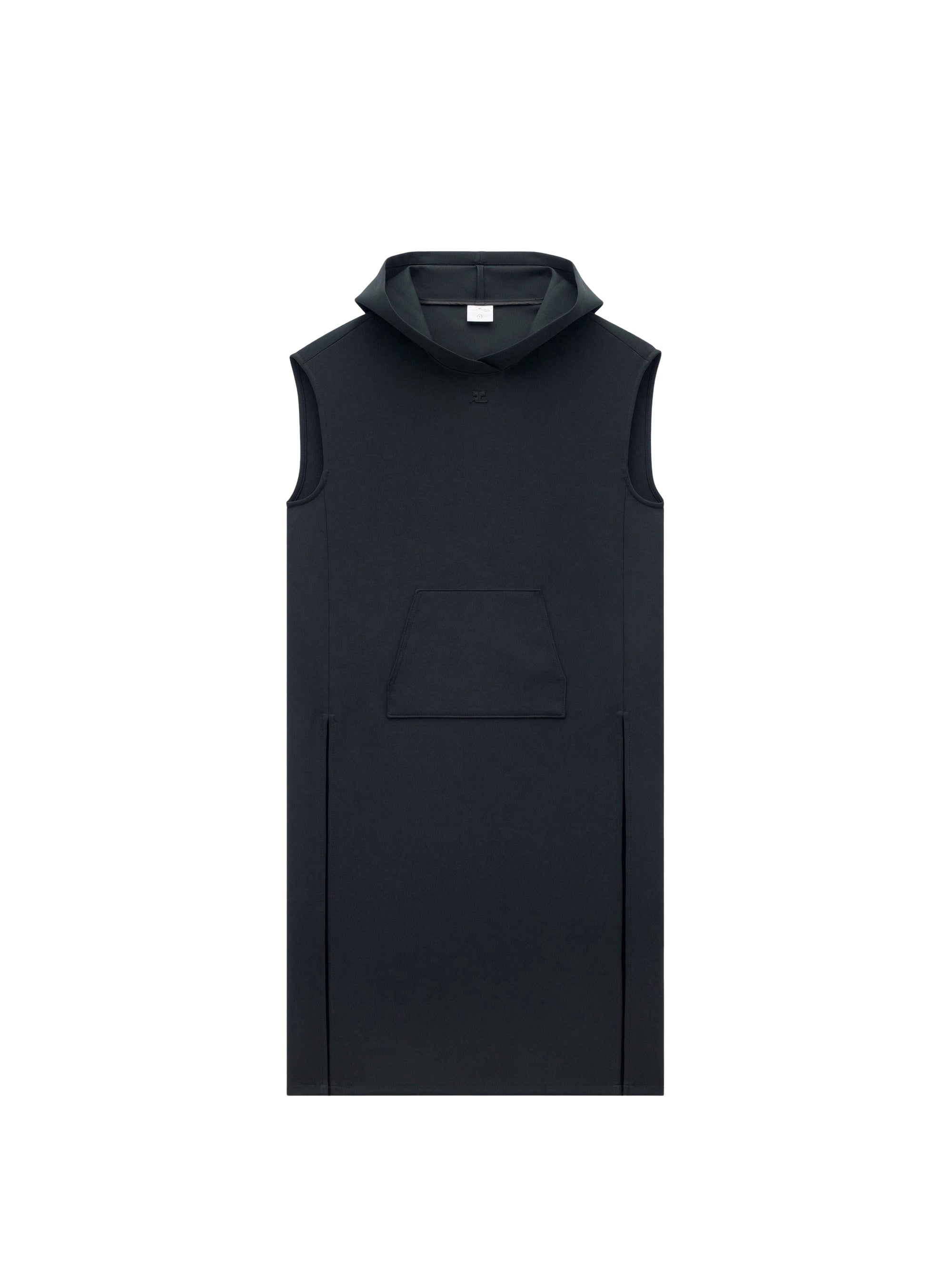 Cocoon hooded twill Tunic - Black