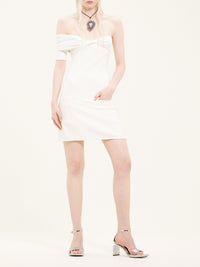 Twist heritage crepe wool Dress - Heritage White