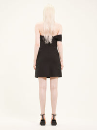 Twist heritage crepe wool Dress - Black