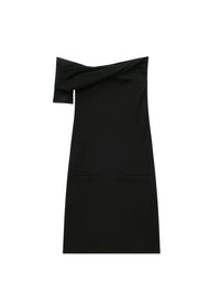 Twist heritage crepe wool Dress - Black