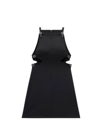 Slash buckle twill Dress - Black