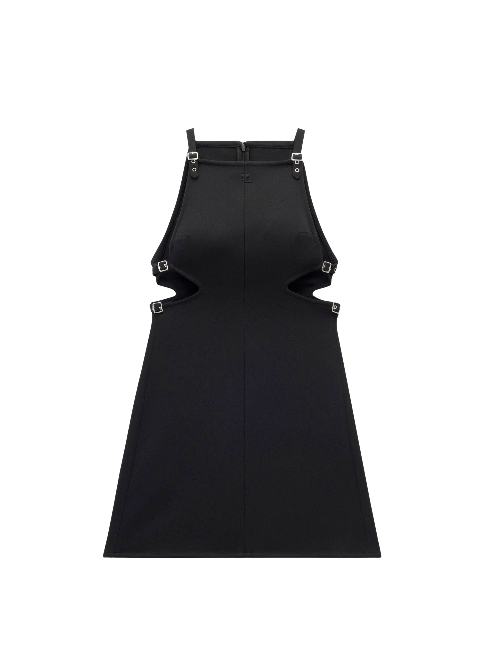 Slash buckle twill Dress - Black