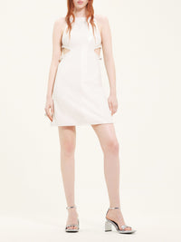 Slash buckle vinyl Dress - Off-white