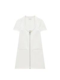 Holistic buckle twill Dress - Heritage White