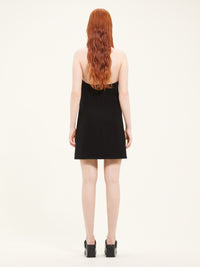 Buckle babydoll twill Dress - Black