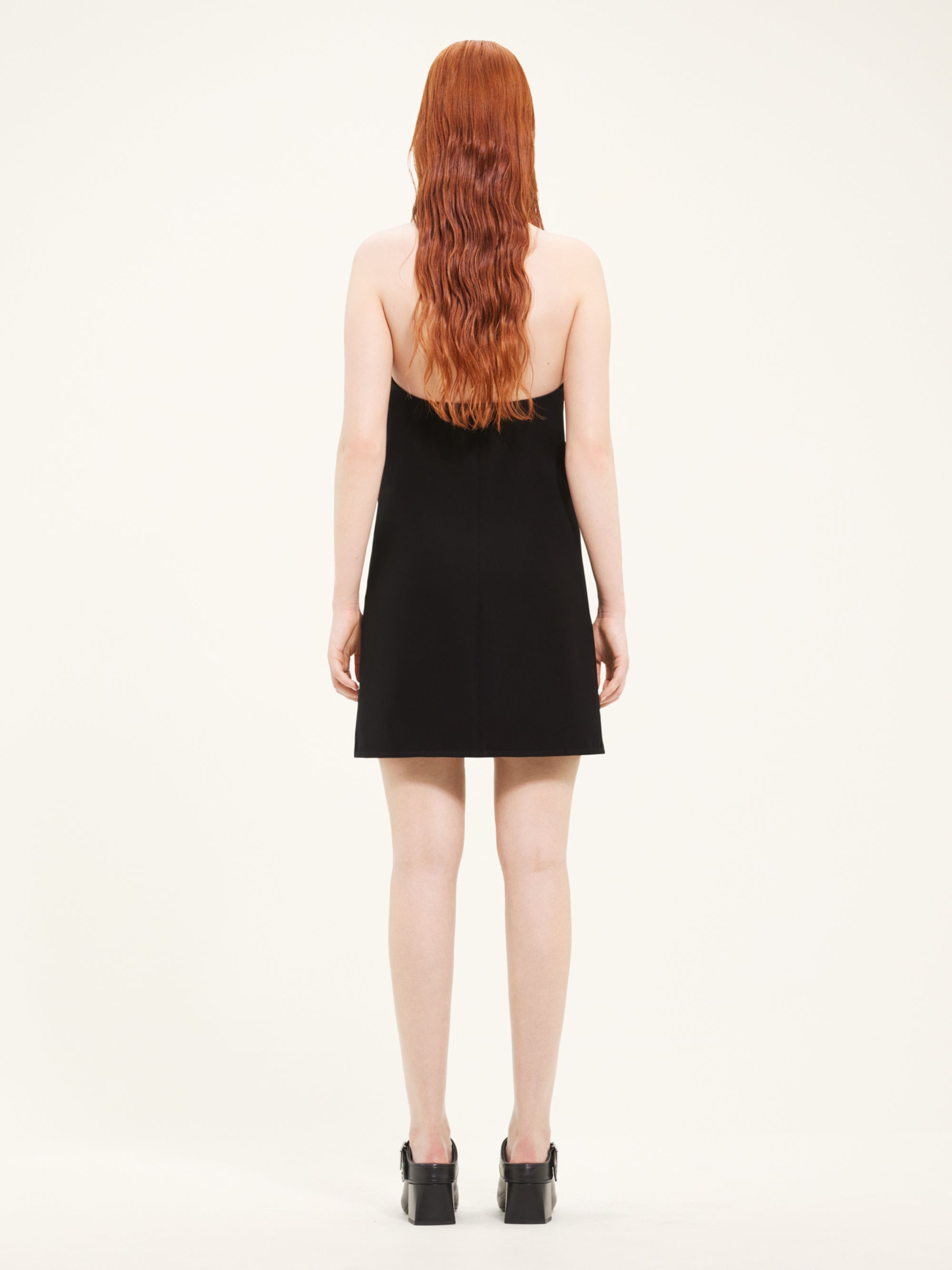 Buckle babydoll twill Dress - Black