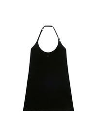 Buckle babydoll twill Dress - Black