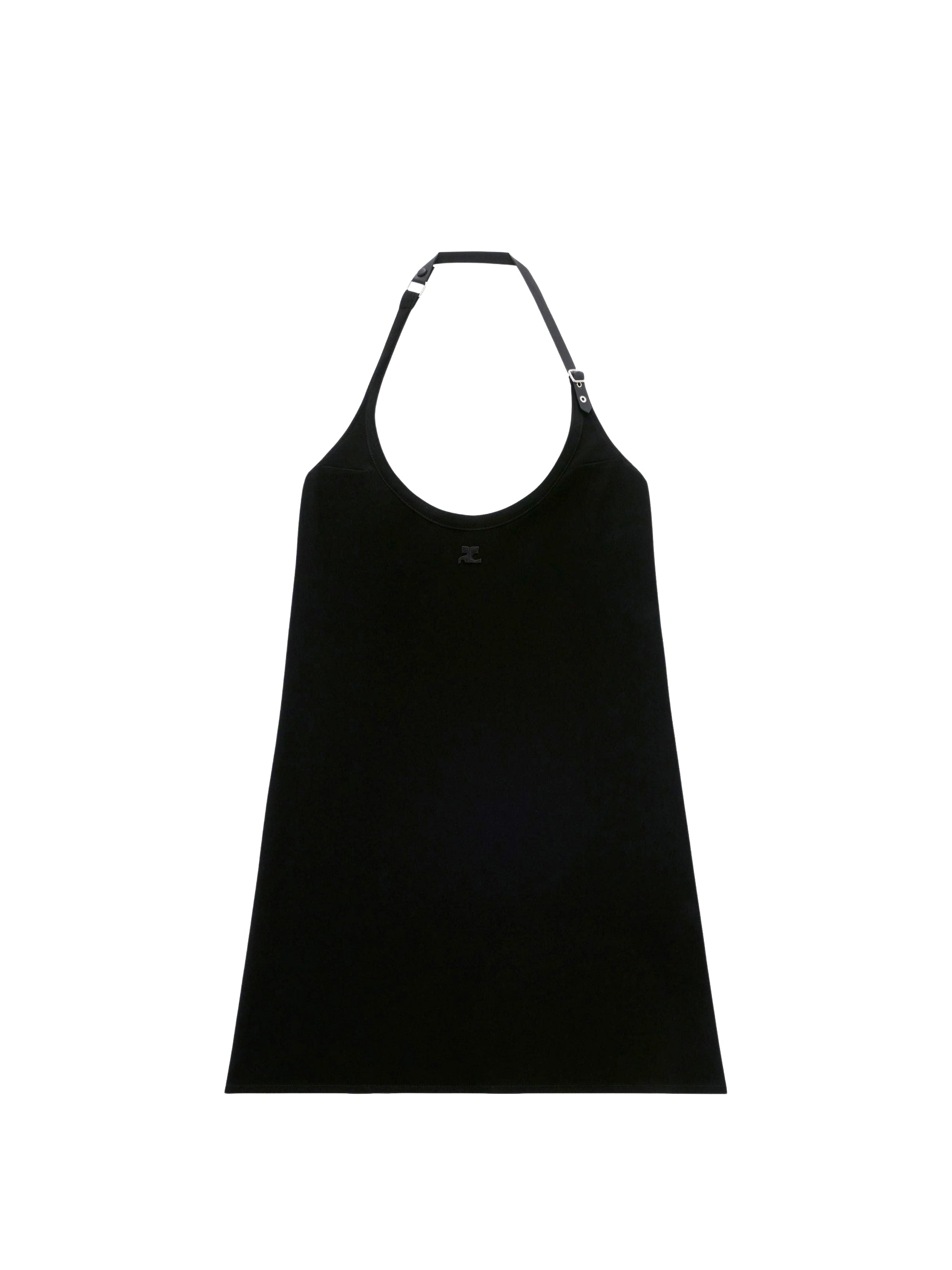 Buckle babydoll twill Dress - Black