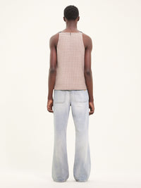 Sailor buckle checked Top - Brown