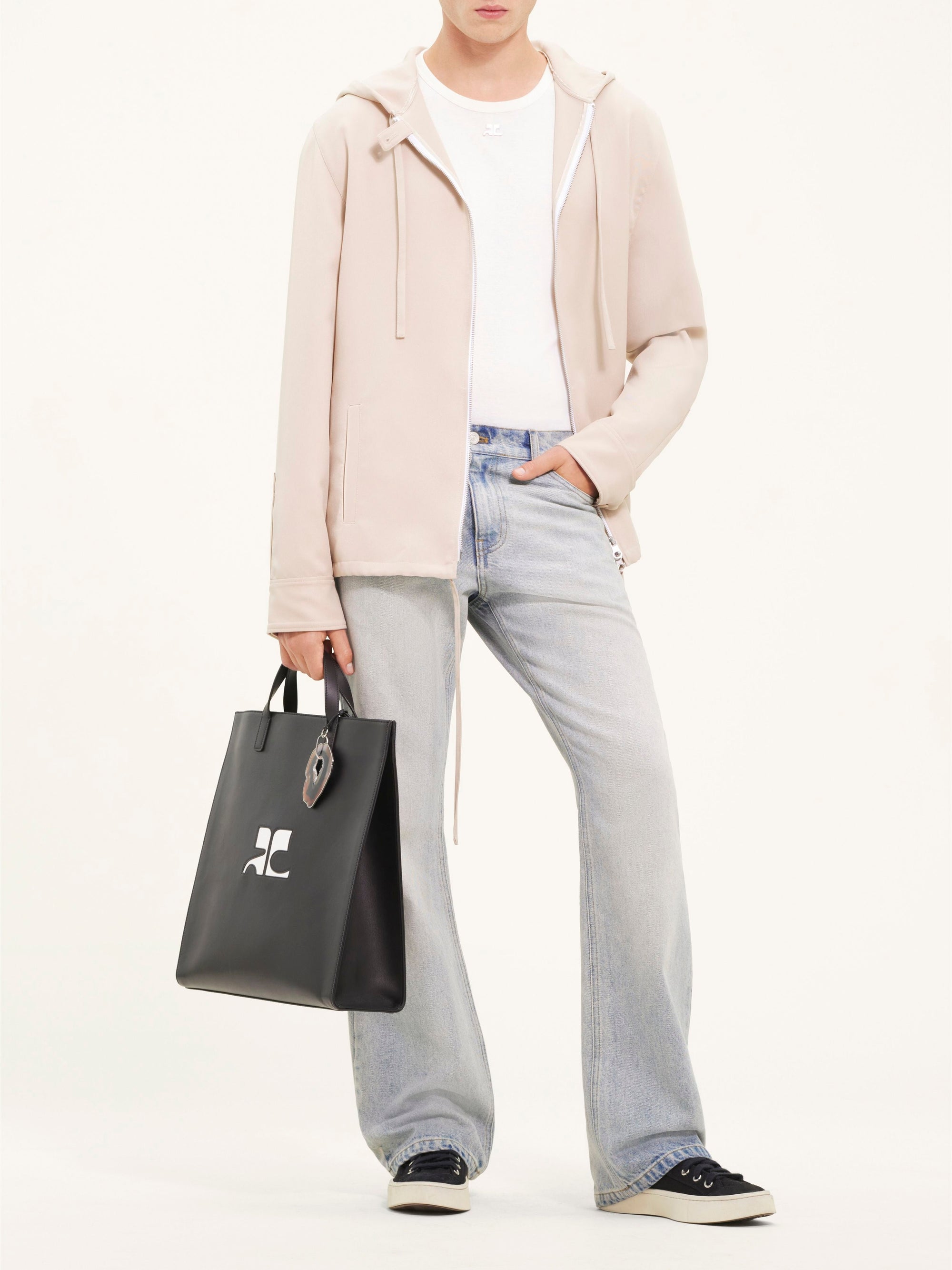 Zipped light twill Jacket - Sand