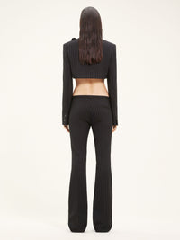 Buckle tailored pinstripe wool Top - Black & White
