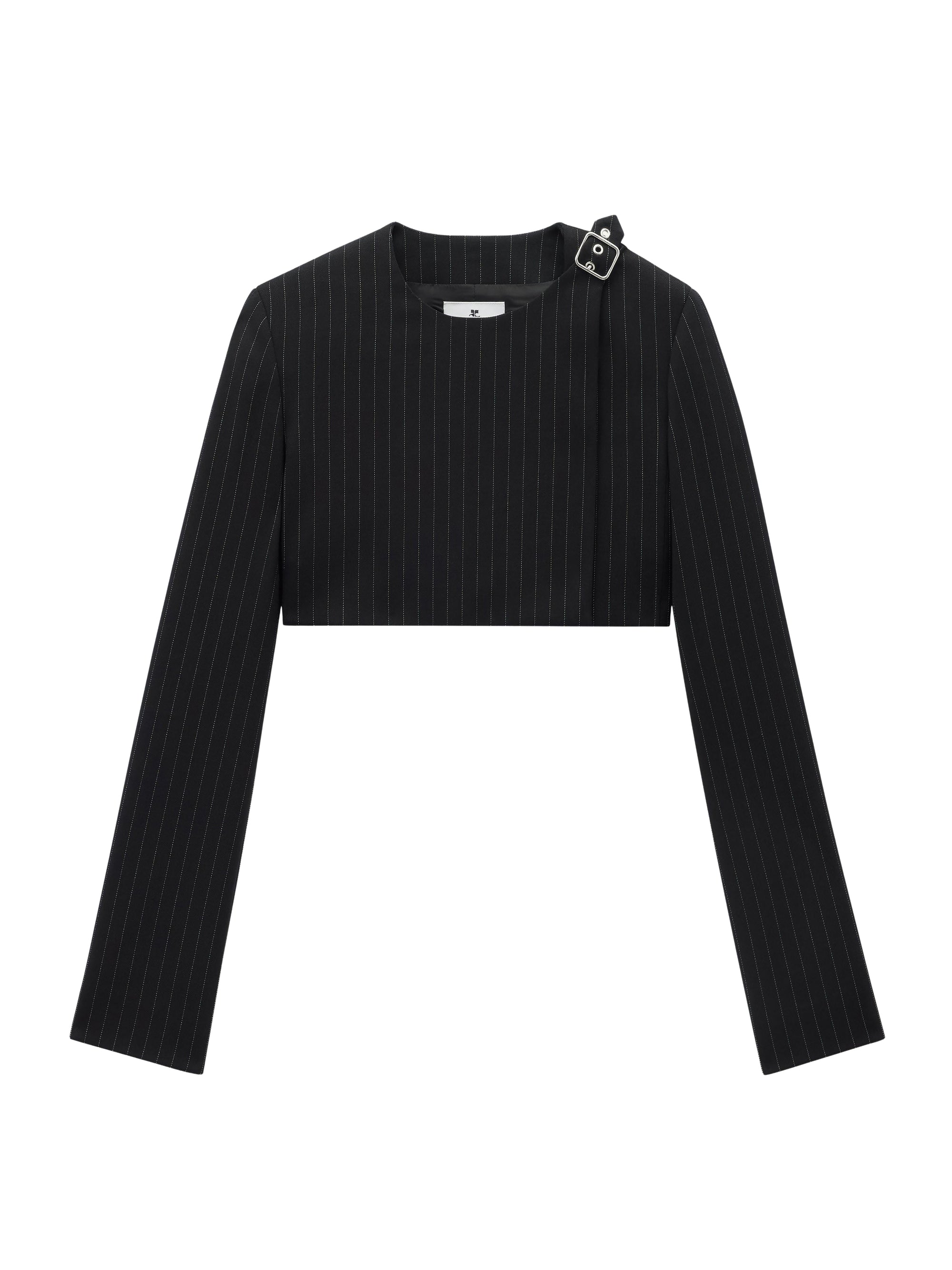 Buckle tailored pinstripe Top - Black