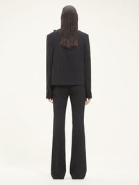 Buckle tailored pinstripe Jacket - Black