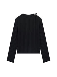Buckle tailored pinstripe wool Jacket - Black & White